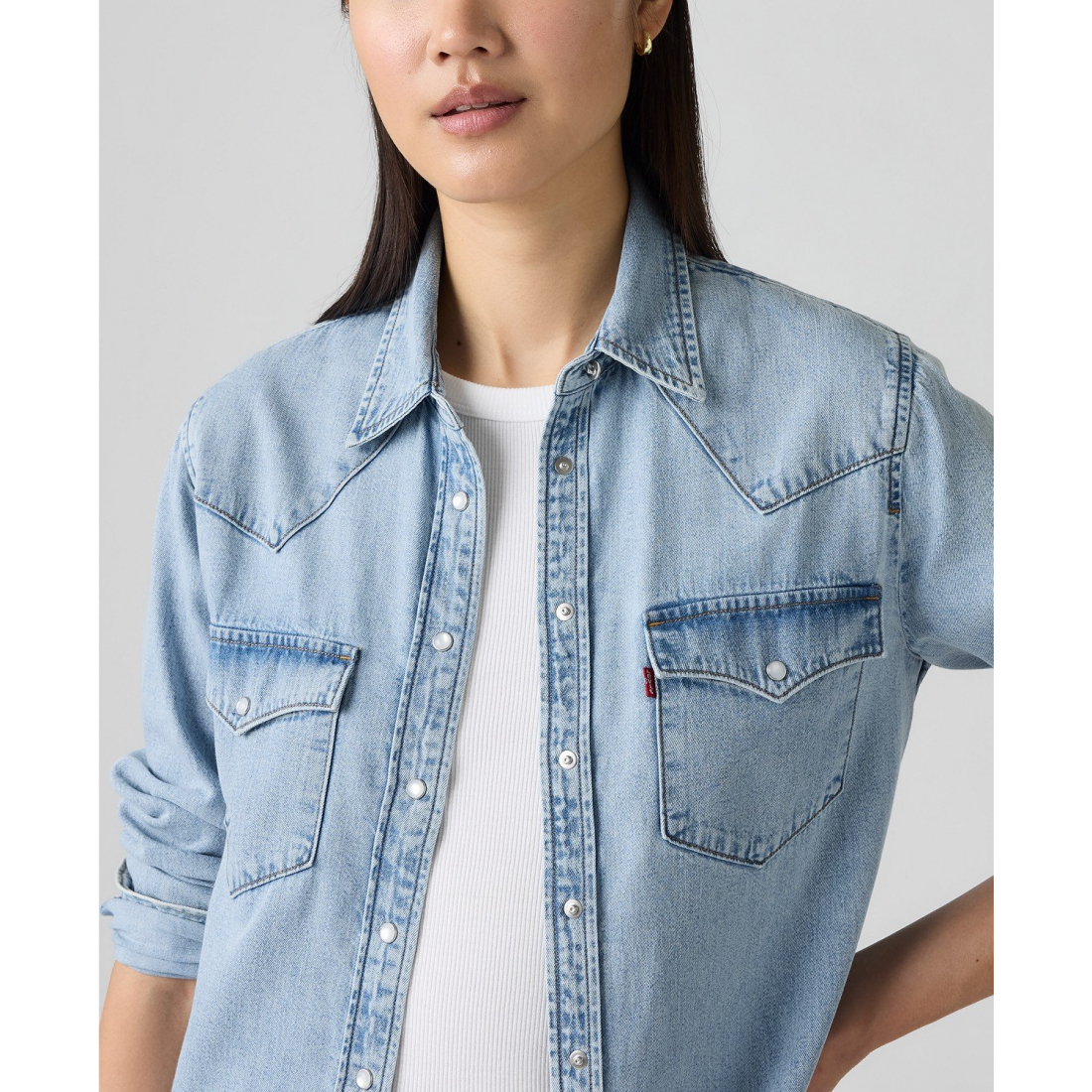'The Ultimate Western Cotton Denim Shirt' pour Femmes