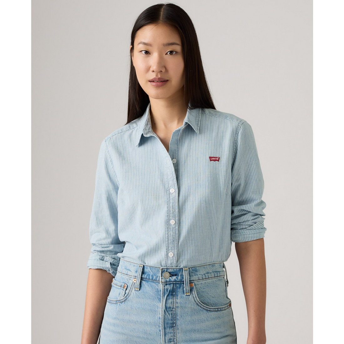 'Classic Fit Button-Front Shirt' pour Femmes