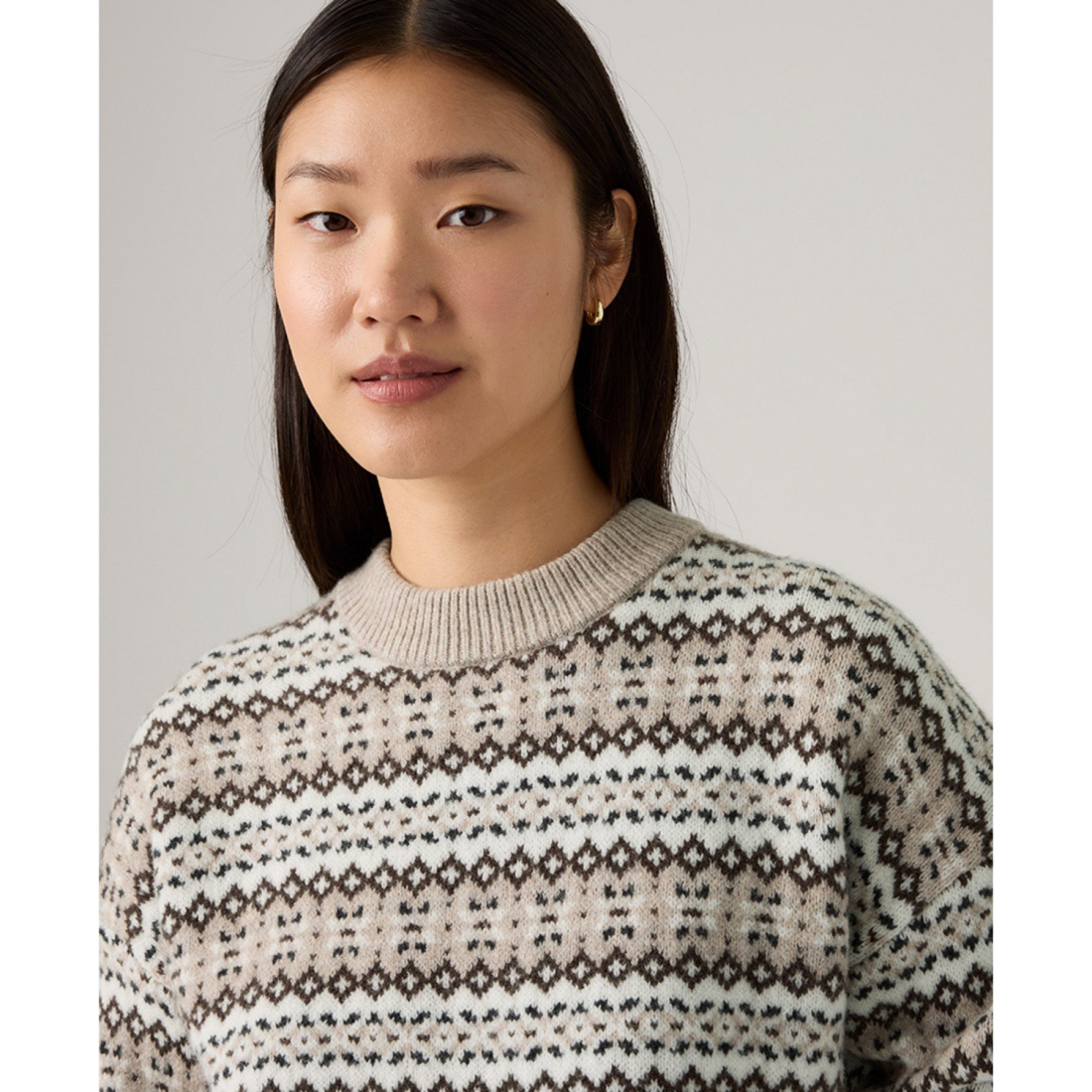 'Premium Women’s Ines Fairisle Long Sleeve Sweater' pour Femmes