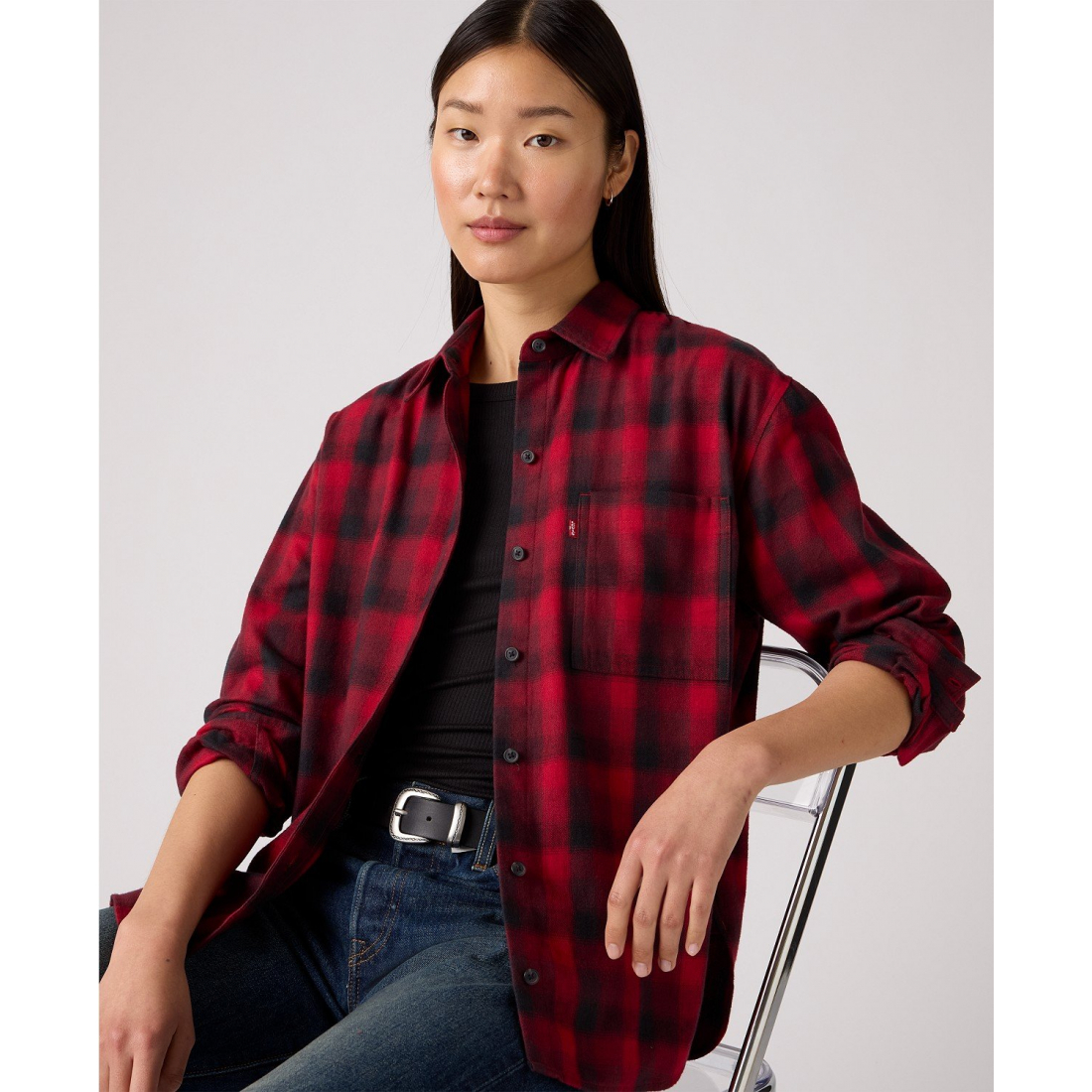 'Henriette Flannel Long Sleeve Shirt' pour Femmes