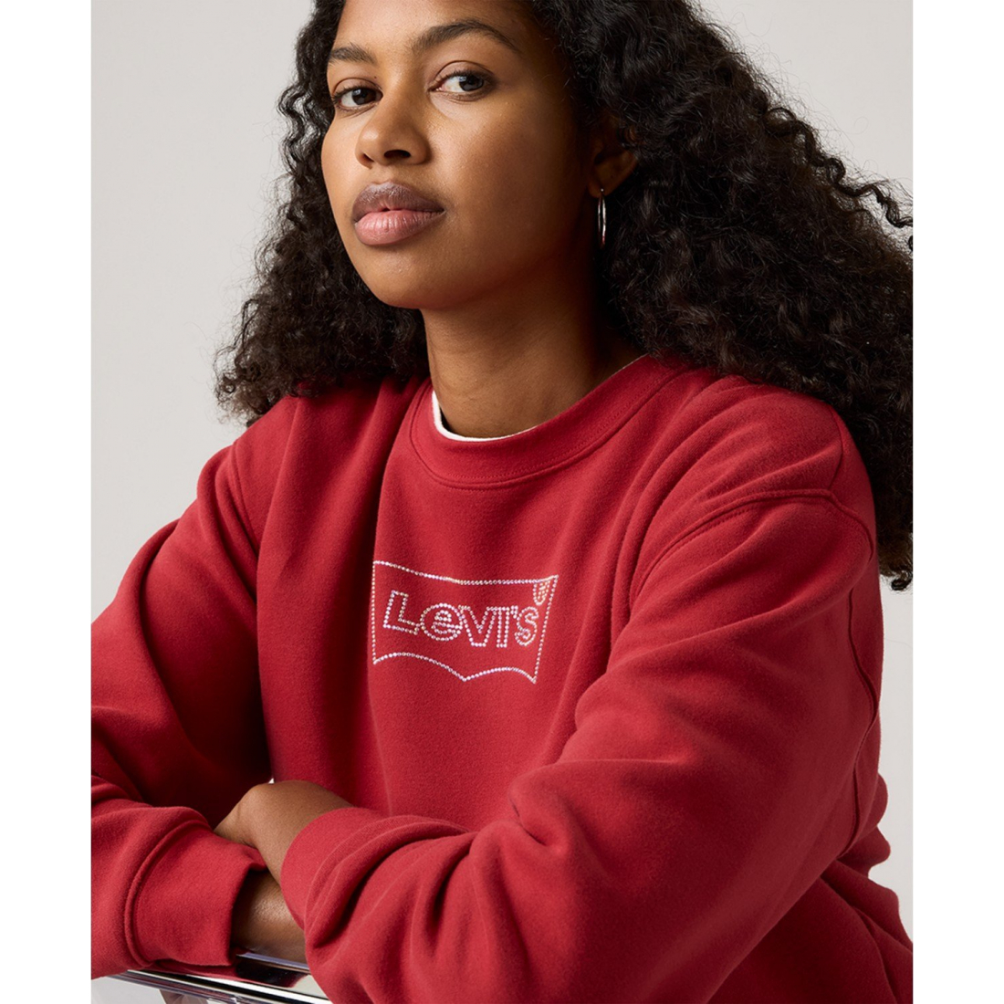 'Rhinestone Everyday Crewneck Sweatshirt' pour Femmes