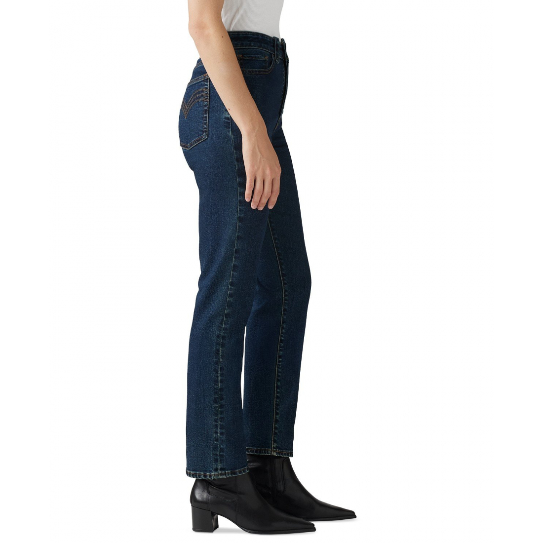 'Wedgie Straight-Leg High Rise Cropped Jeans' pour Femmes