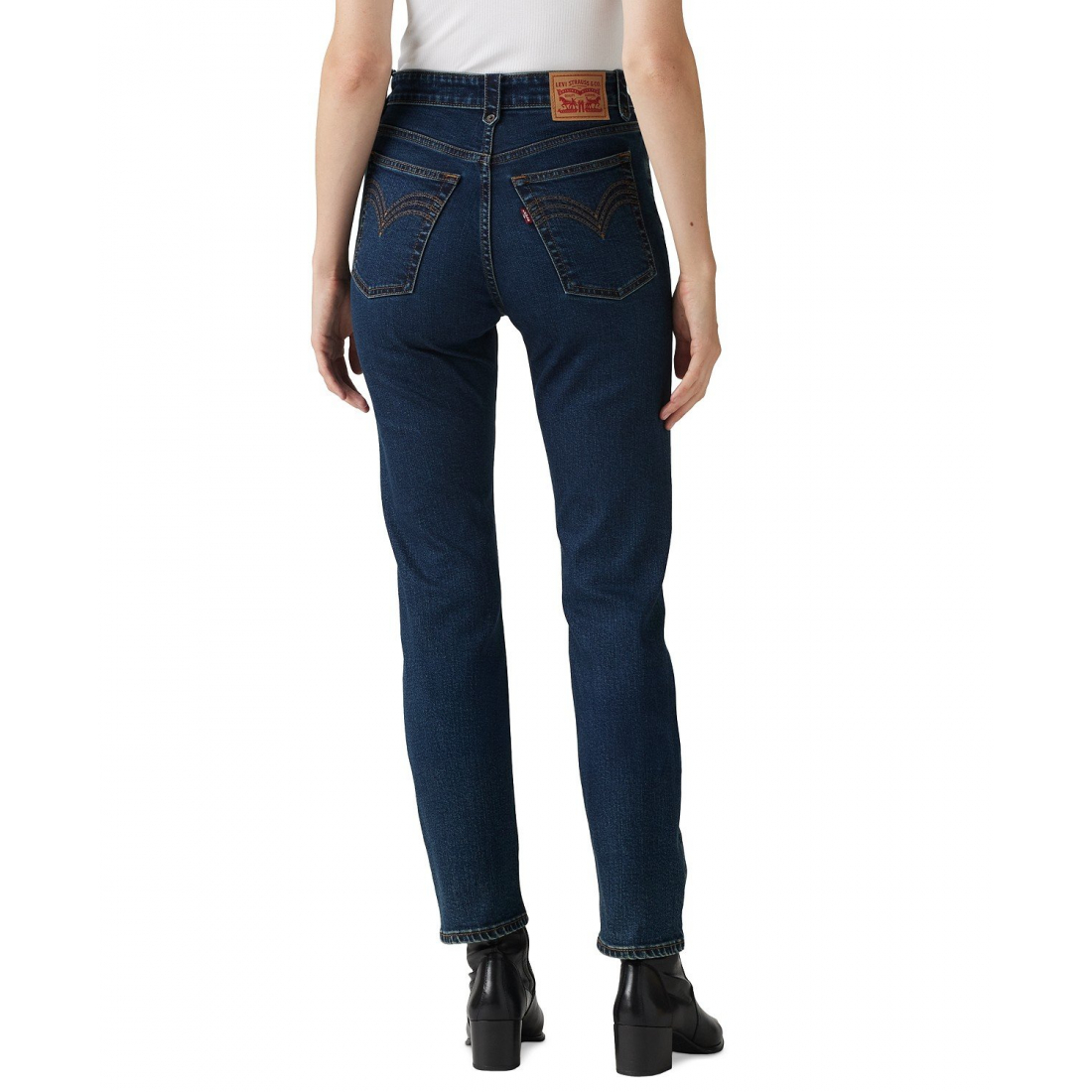 'Wedgie Straight-Leg High Rise Cropped Jeans' pour Femmes