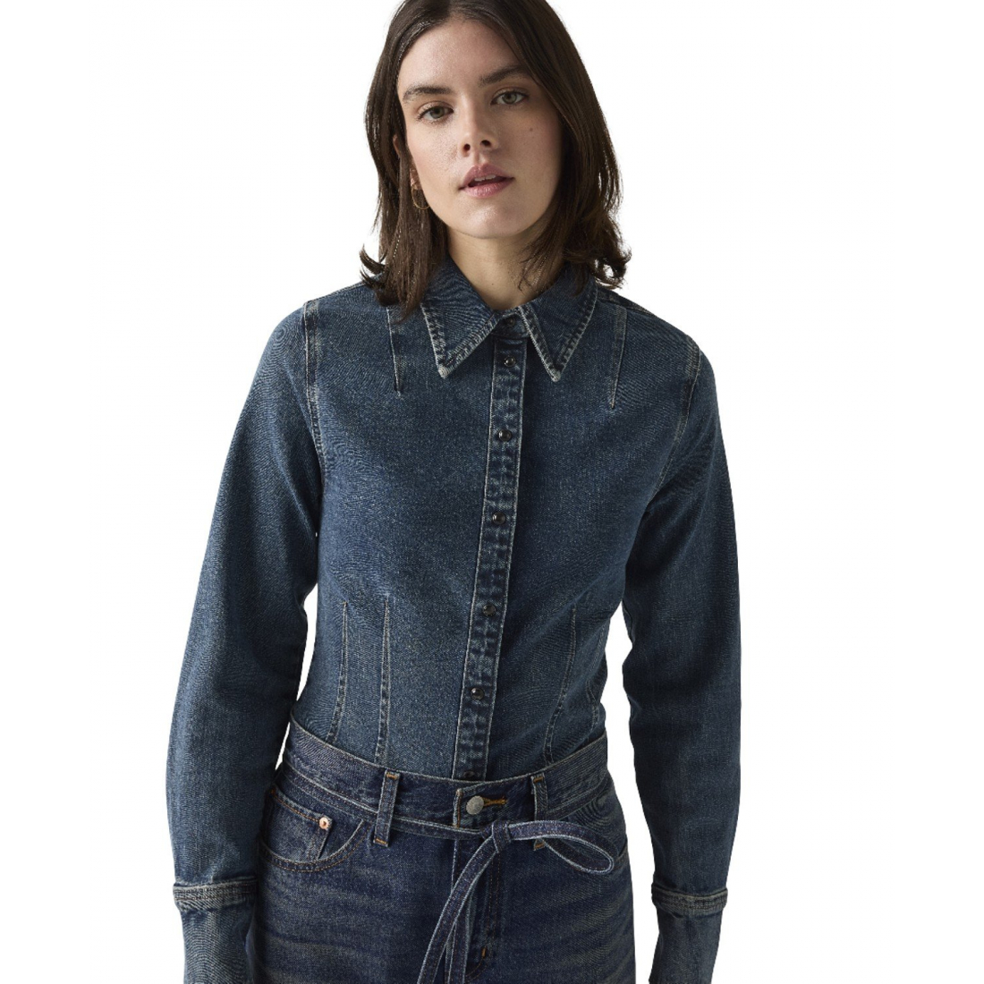 'Premium Long Sleeve Shaped Shirt' pour Femmes