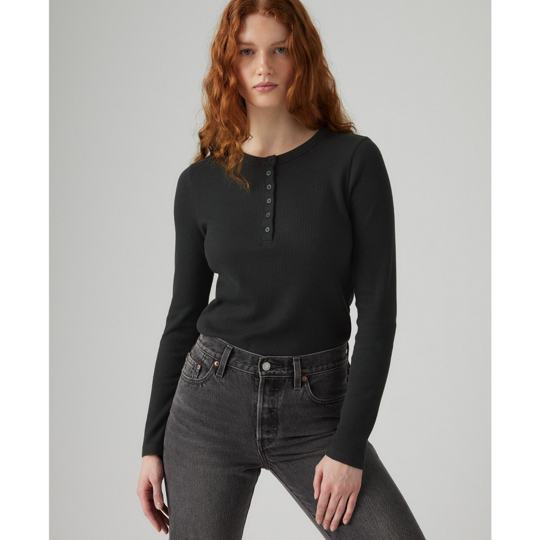 'Dana Henley Long Sleeve Top' pour Femmes