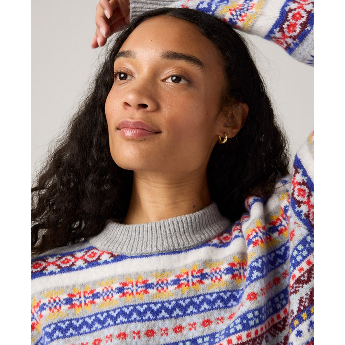 'Premium Women’s Ines Fairisle Long Sleeve Sweater' pour Femmes