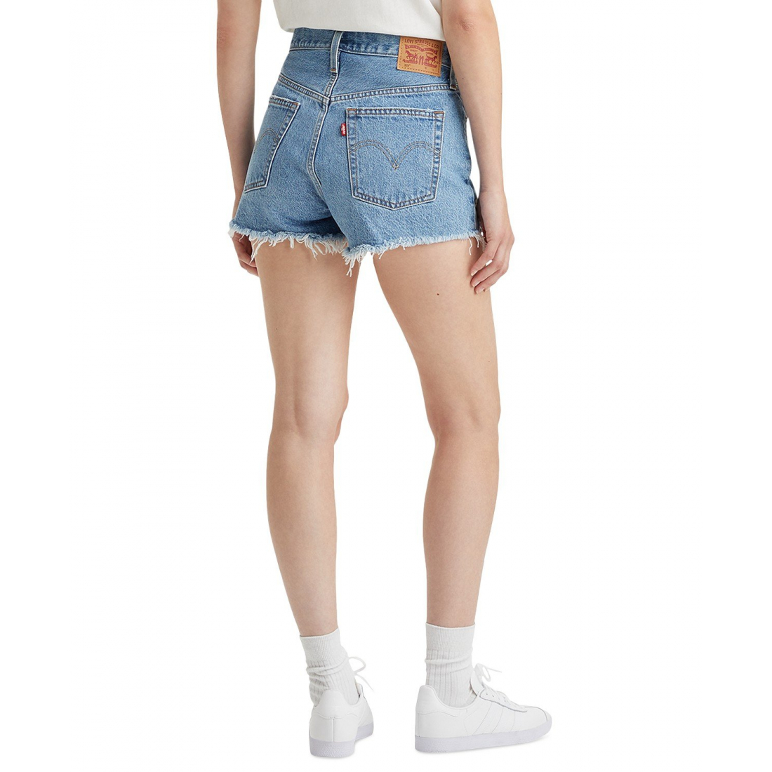 '501 Button Fly Cotton High-Rise Denim Shorts' pour Femmes
