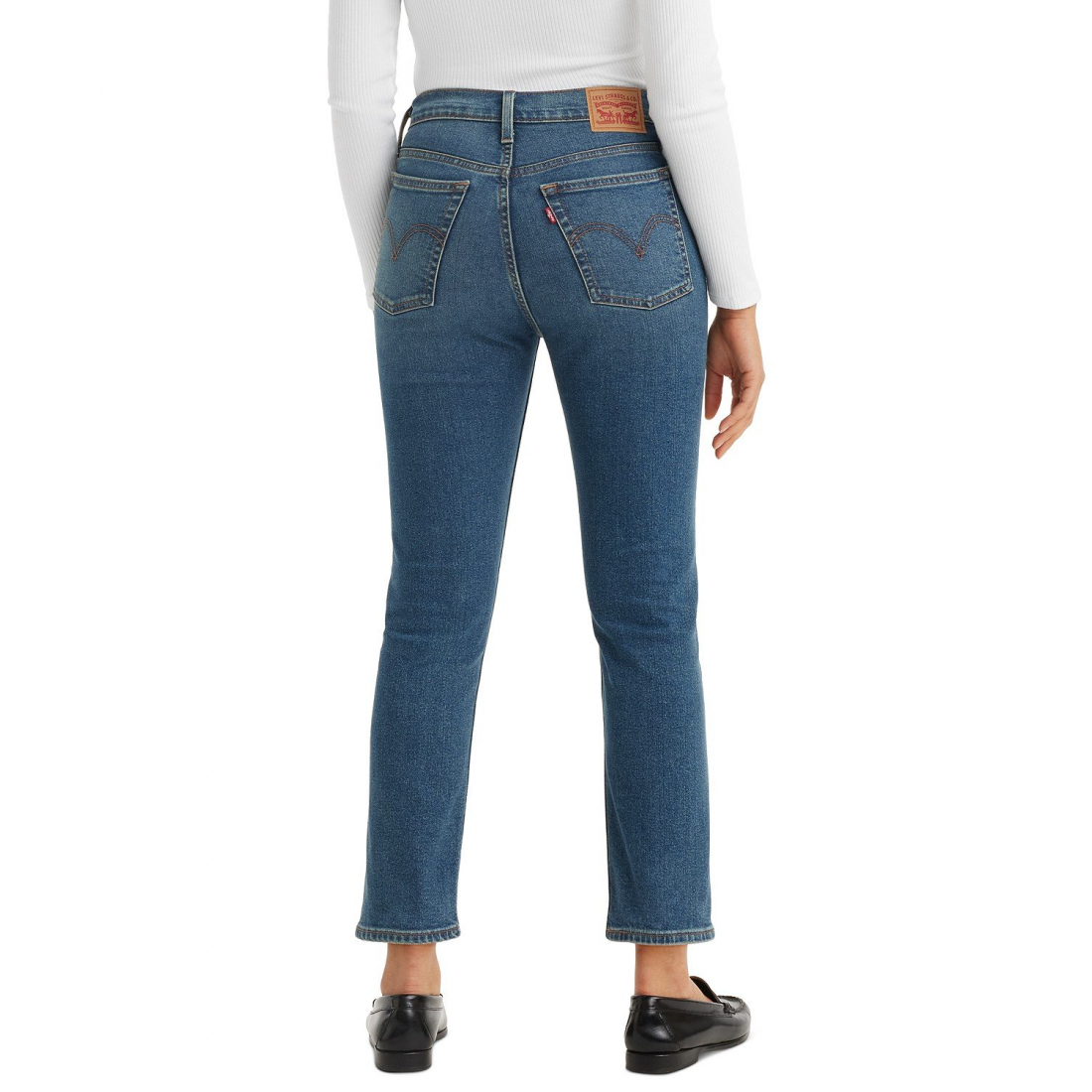 'Wedgie Straight-Leg High Rise Cropped Jeans' pour Femmes