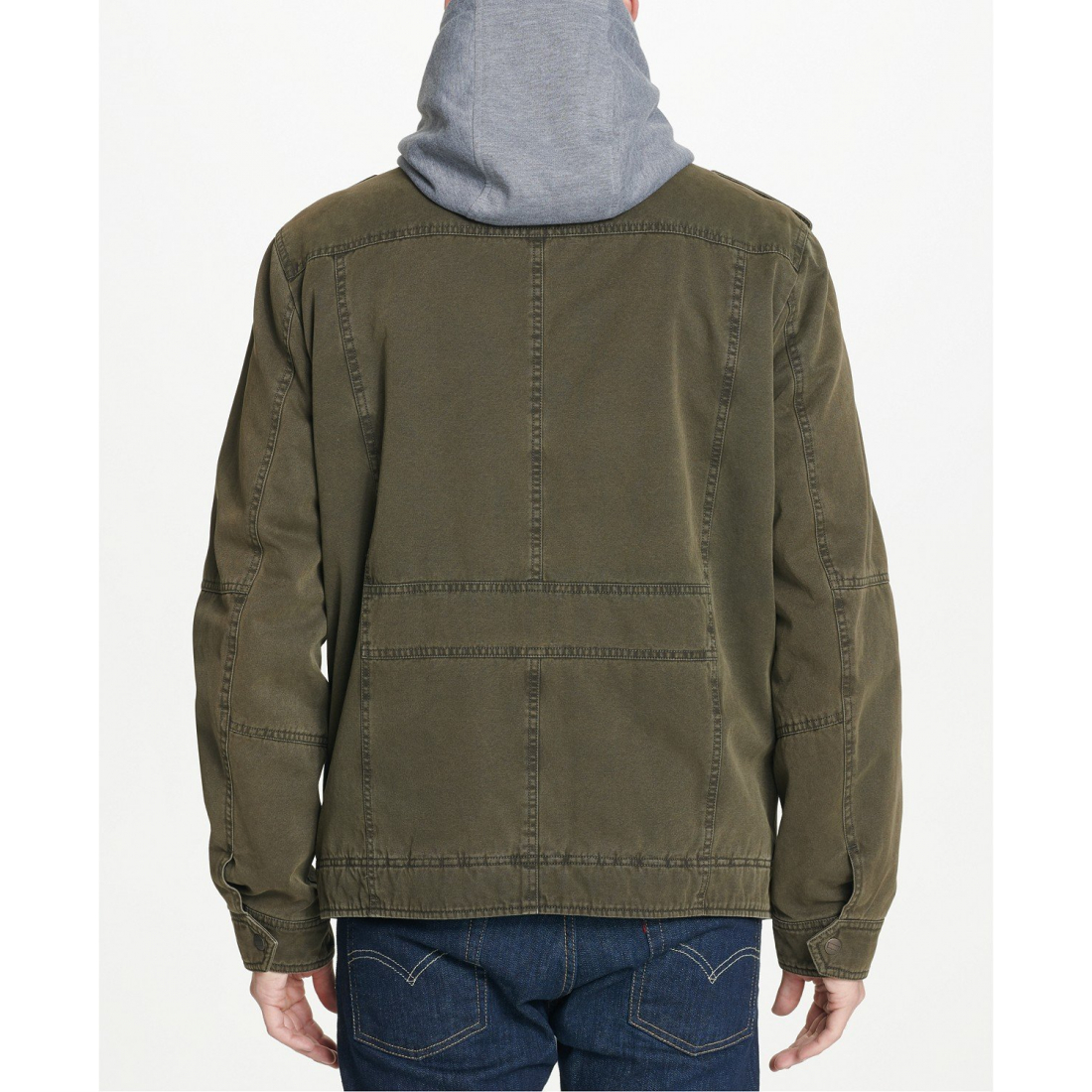 'Men’s Sherpa Lined Two Pocket Hooded Trucker Jacket' pour Hommes