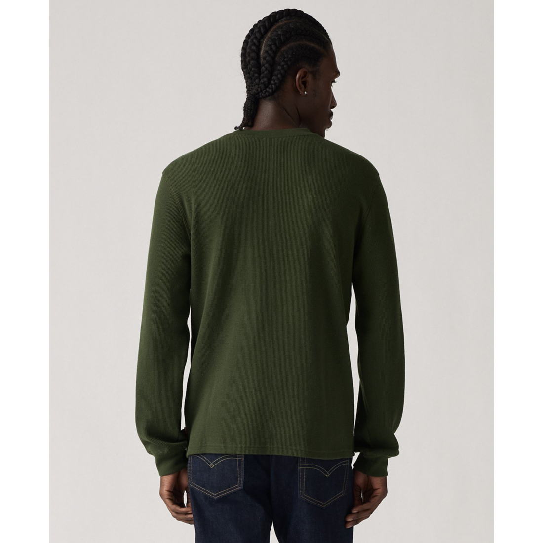'Waffle Knit Thermal Long Sleeve T-Shirt' pour Hommes