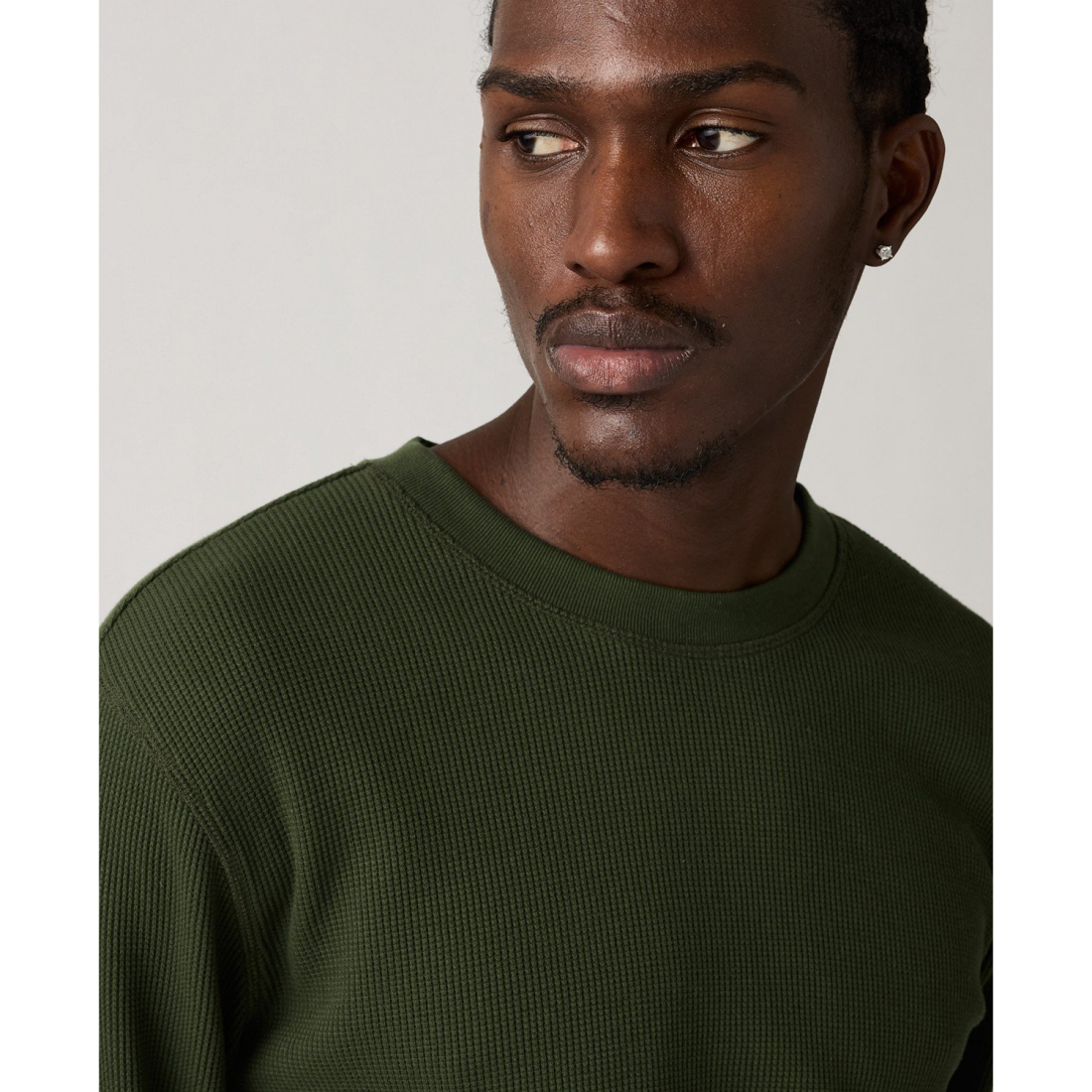 'Waffle Knit Thermal Long Sleeve T-Shirt' pour Hommes