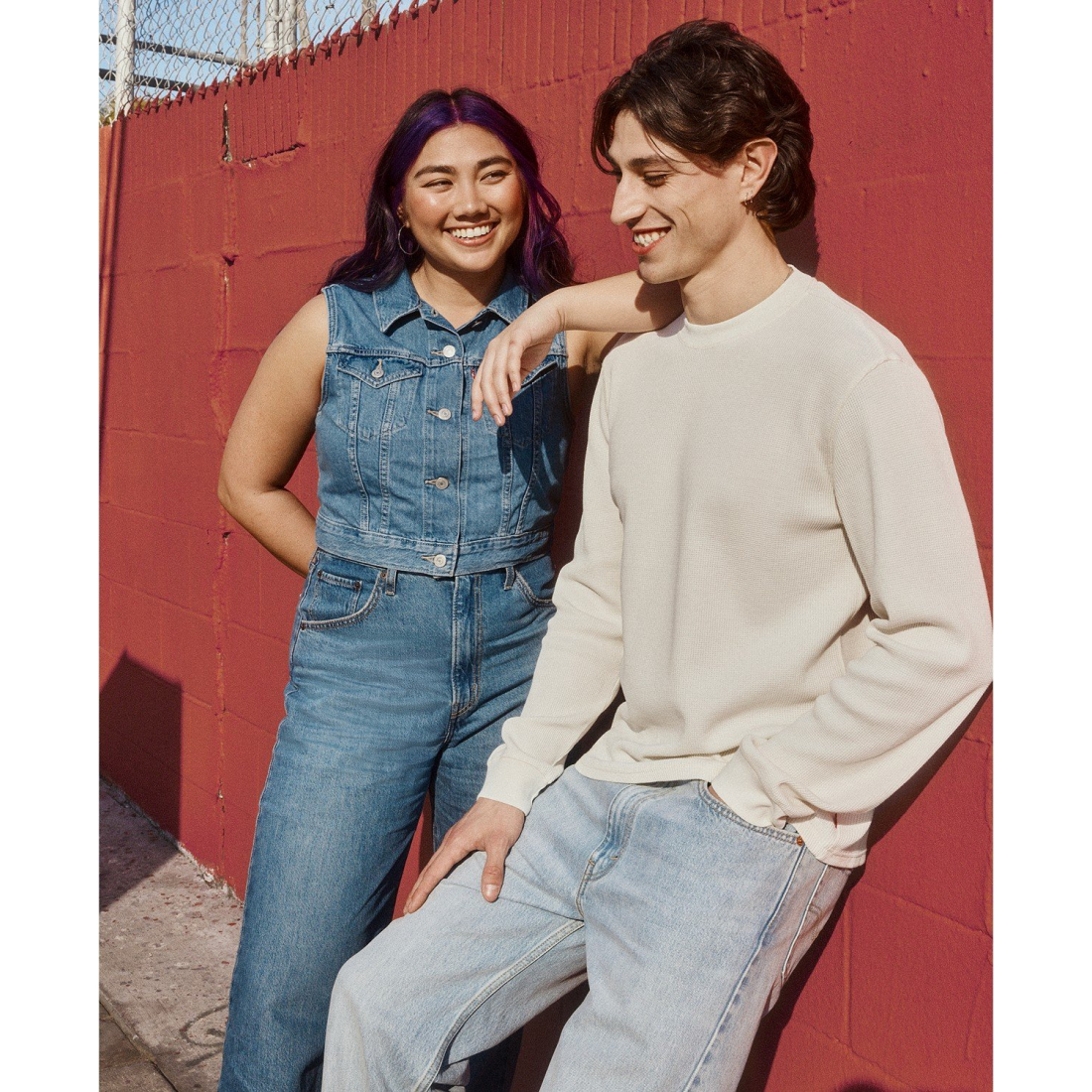 'Waffle Knit Thermal Long Sleeve T-Shirt' pour Hommes