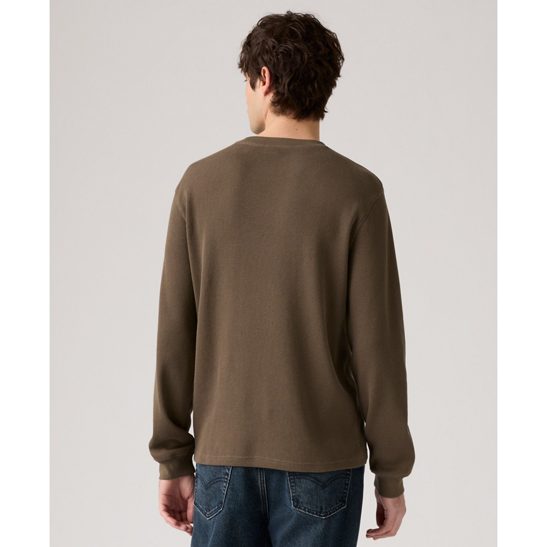 'Waffle Knit Thermal Long Sleeve T-Shirt' pour Hommes