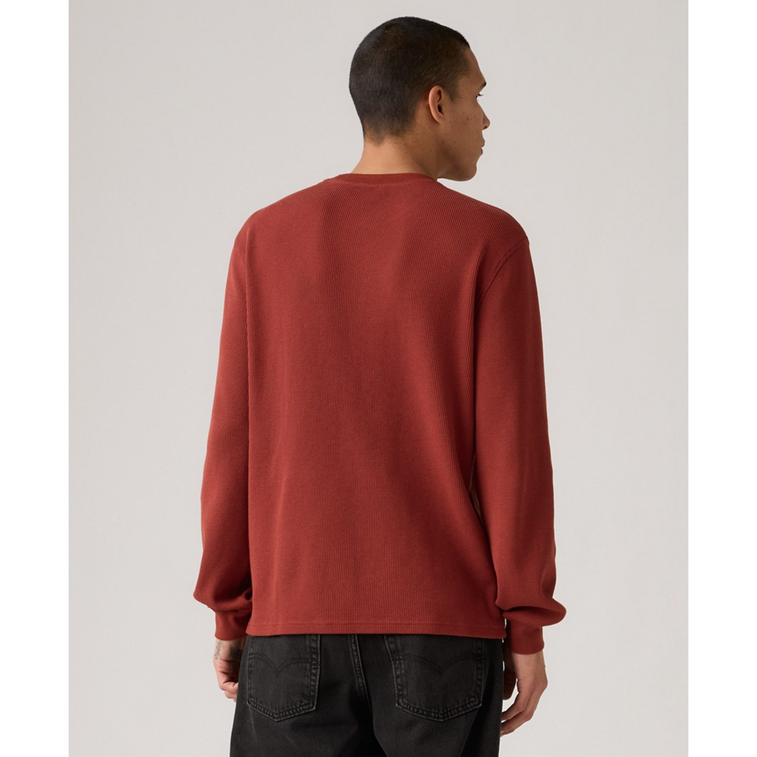 'Waffle Knit Thermal Long Sleeve T-Shirt' pour Hommes