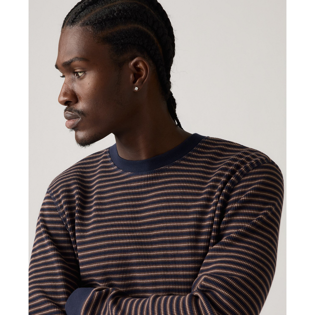 'Waffle Knit Thermal Long Sleeve T-Shirt' pour Hommes