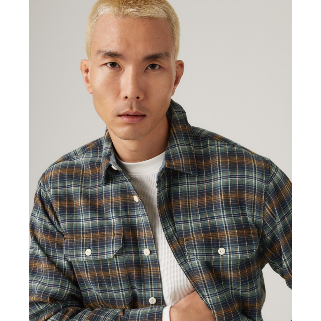 Men's 'Relaxed-Fit Long-Sleeve Button-Front Worker Shirt'