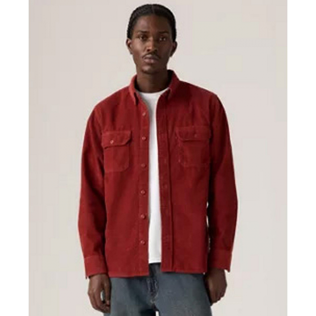 Men's 'Relaxed-Fit Long-Sleeve Button-Front Worker Shirt'