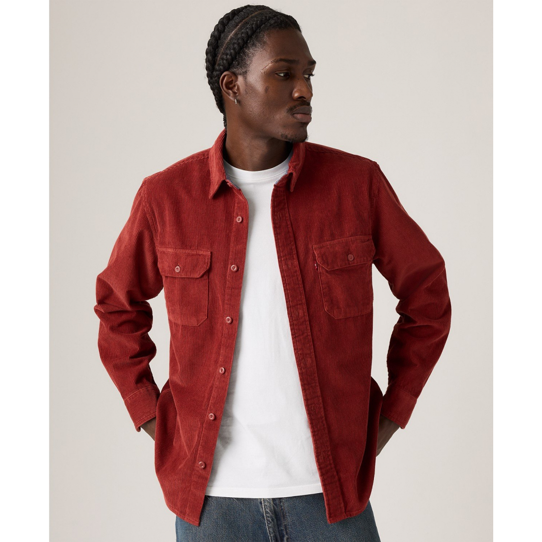 Men's 'Relaxed-Fit Long-Sleeve Button-Front Worker Shirt'