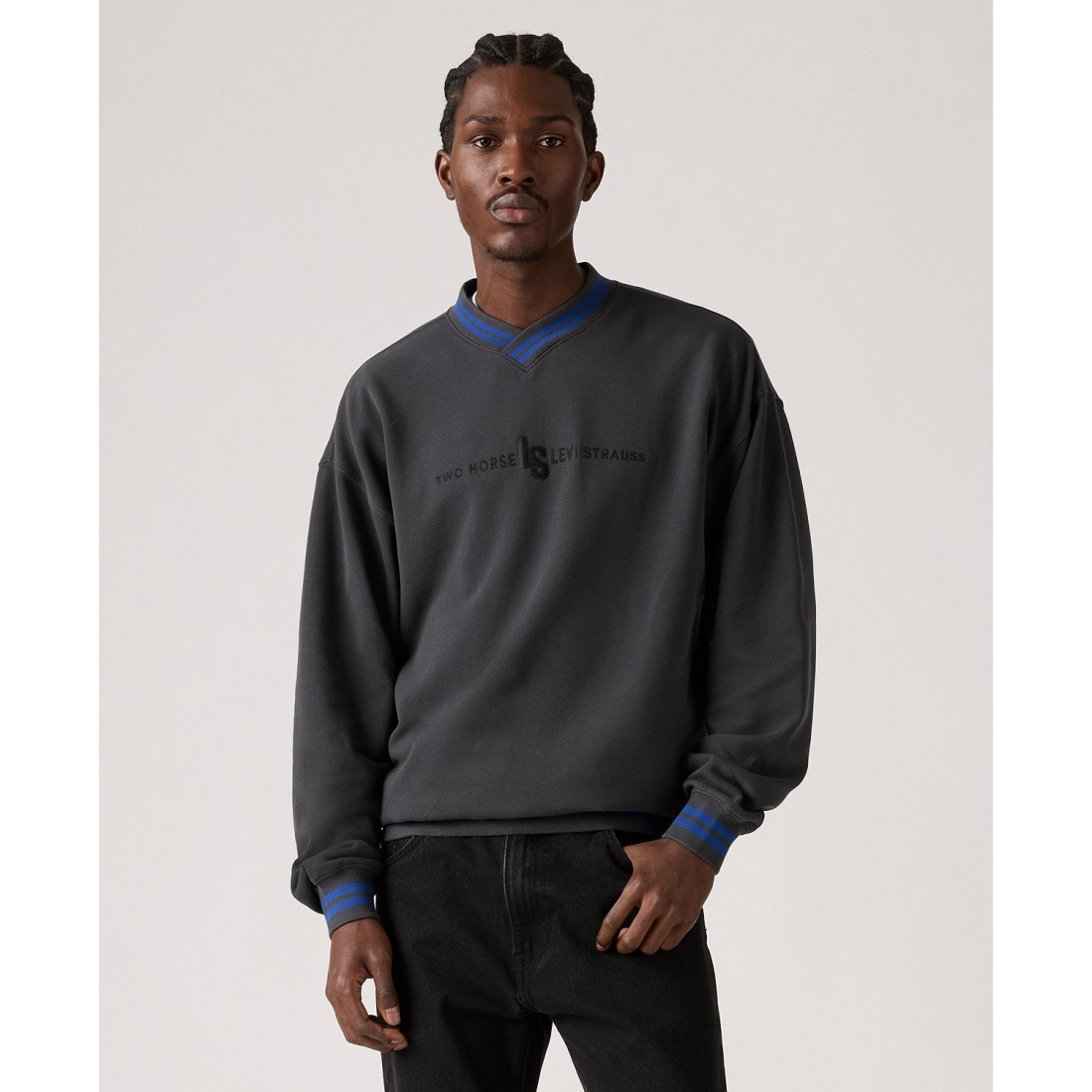 'V-Neck Long-Sleeve Sweatshirt' pour Hommes
