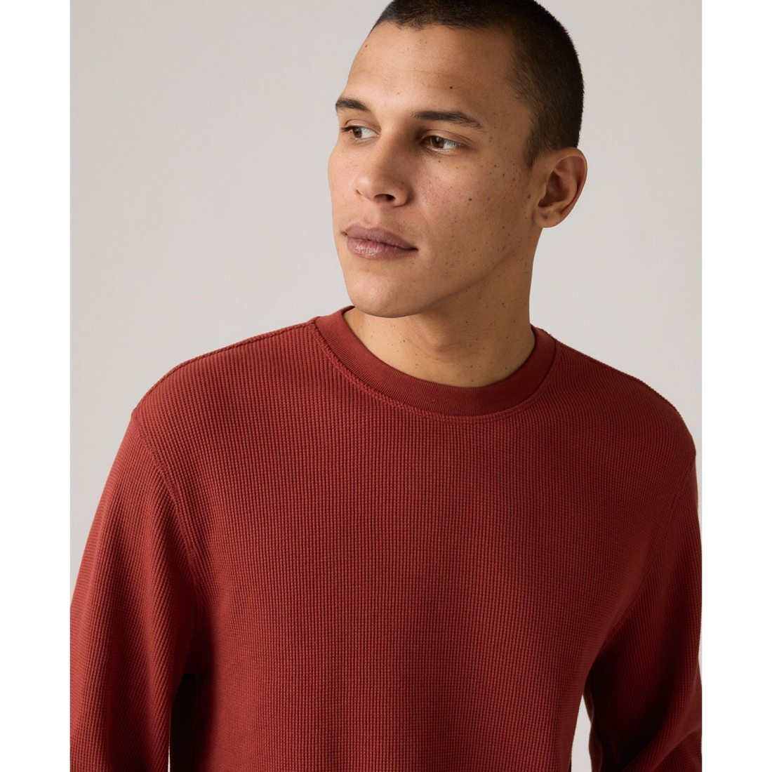 'Waffle Knit Thermal Long Sleeve T-Shirt' pour Hommes