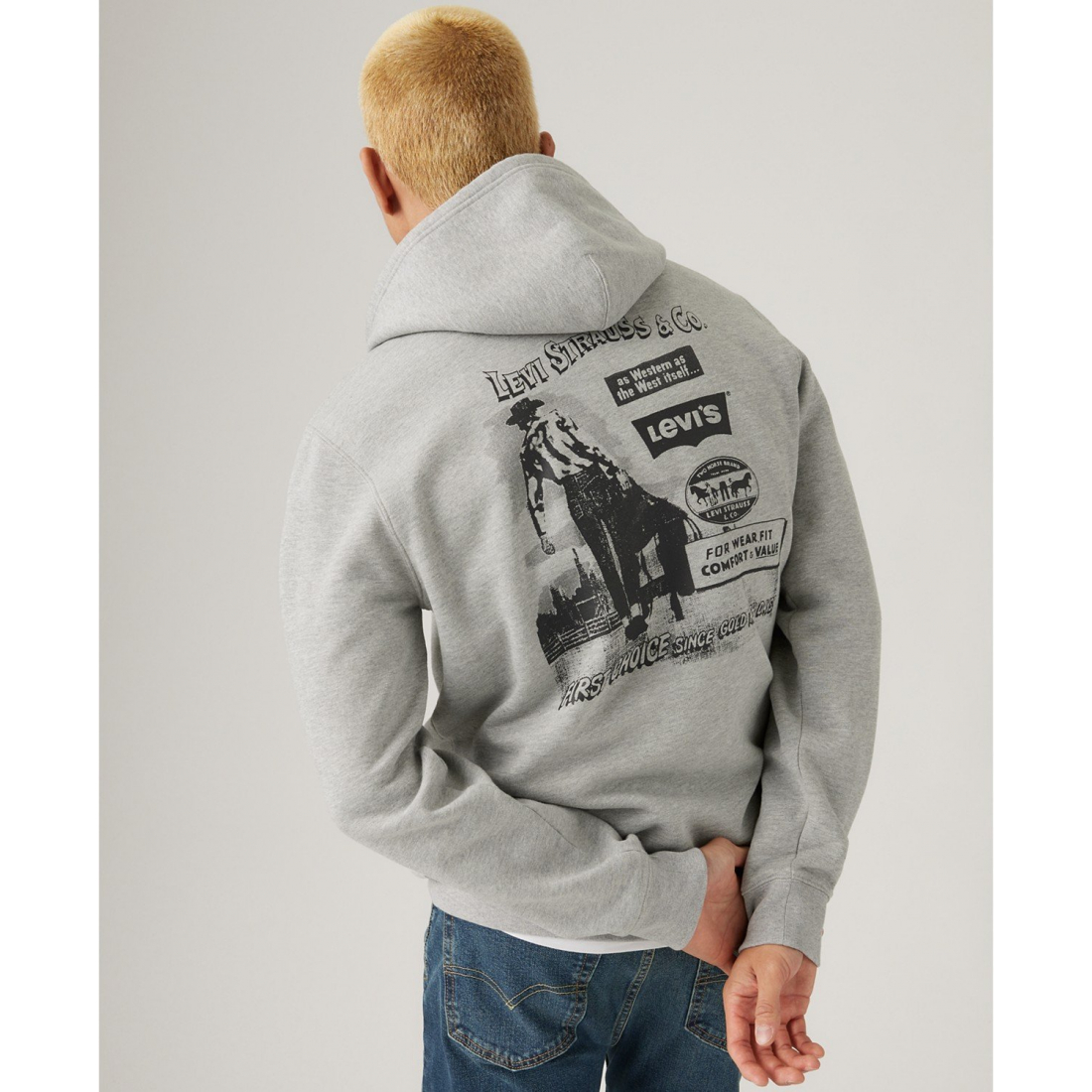 'Standard-Fit Batwing Logo-Print Hoodie' pour Hommes