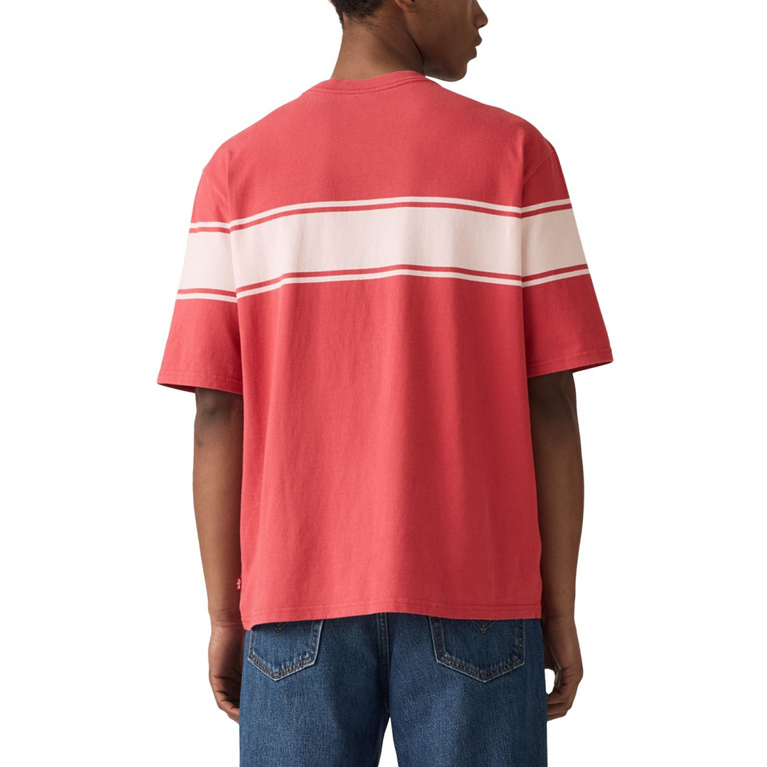 'Relaxed Fit Half Sleeve Striped-Chest T-Shirt' pour Hommes