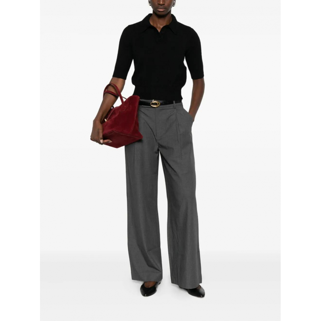 'Knitted' Polohemd für Damen