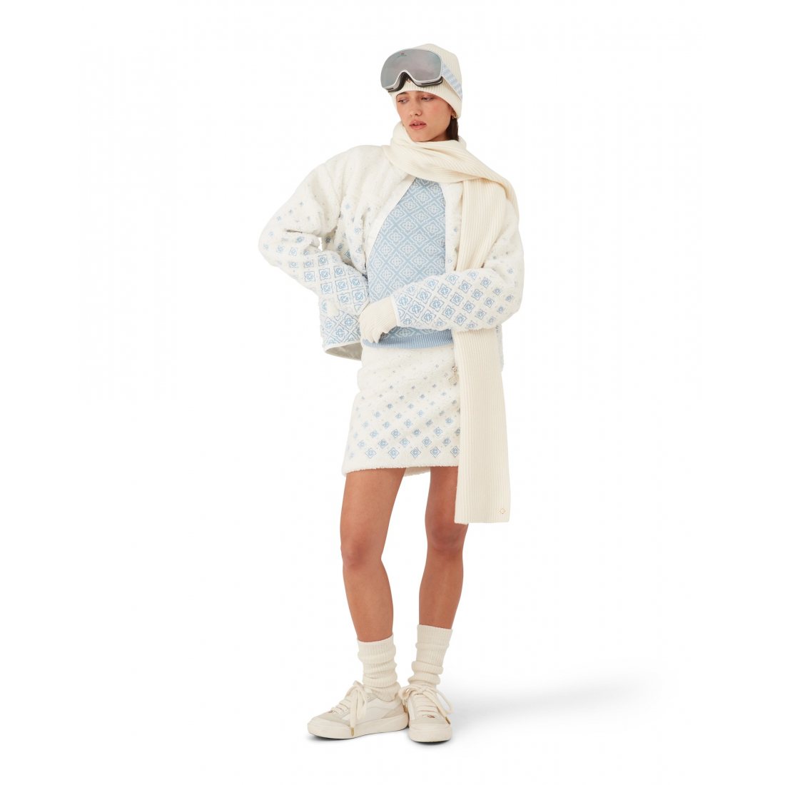 'Embroidered Gradient Monogram Cropped Ski' Jacke für Damen