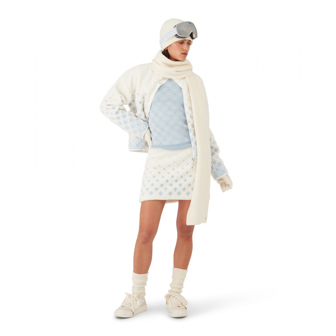 'Embroidered Gradient Monogram Ski' Mini Rock für Damen