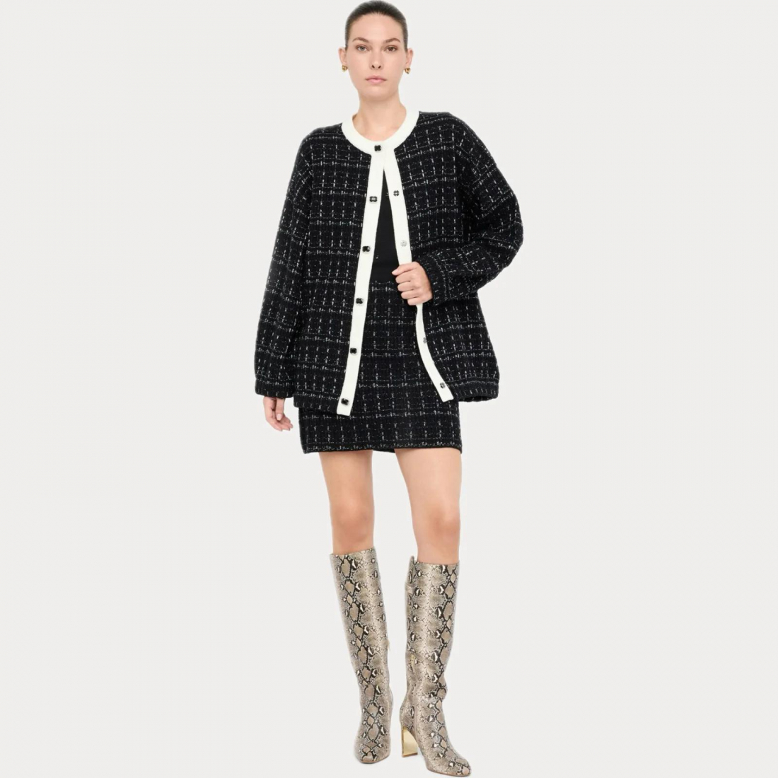 Manteau 'Jewel-Button Tweed' pour Femmes