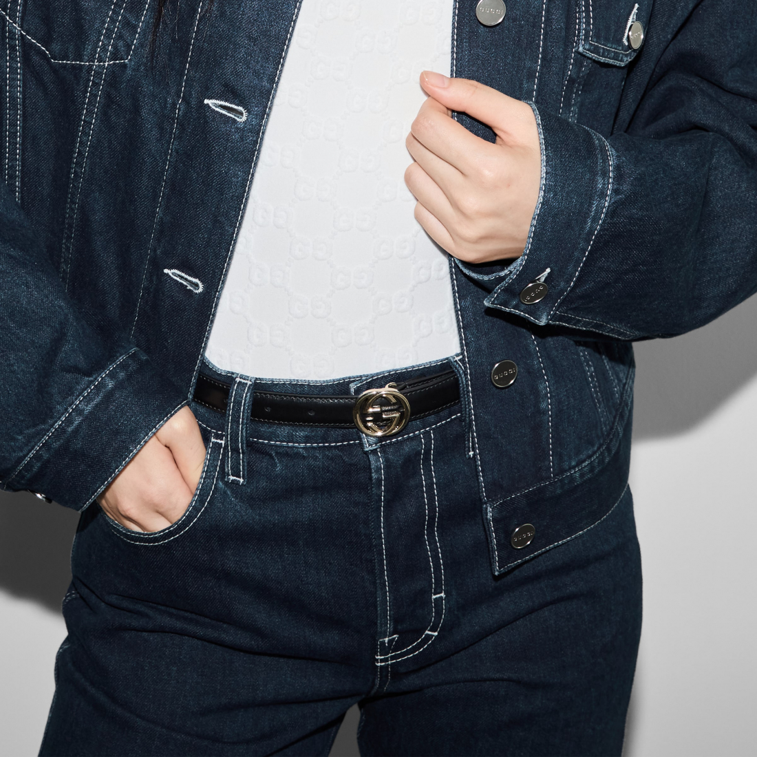 Women's 'Interlocking G Buckle' Belt