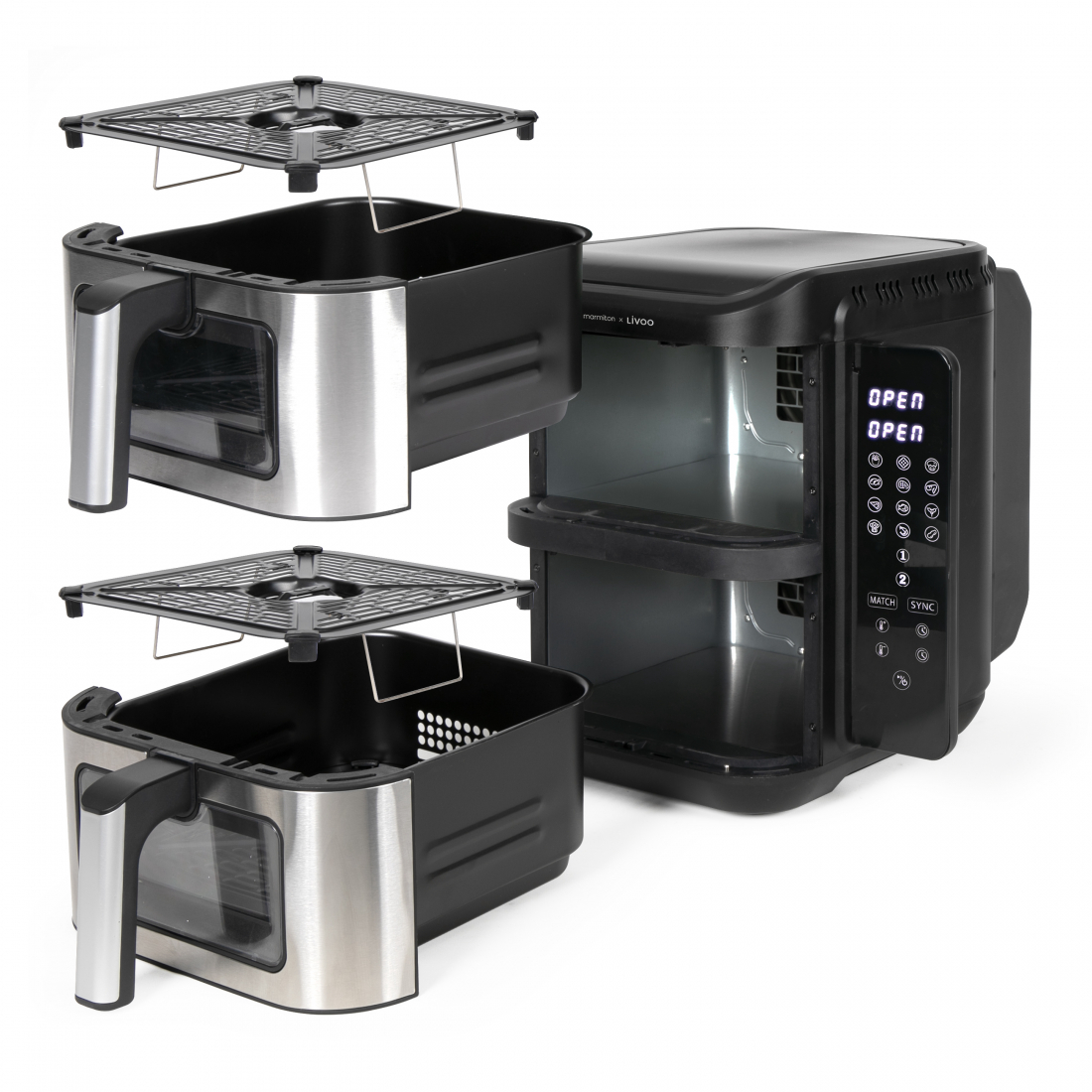 x Marmiton Double Basket Air Fryer 11L