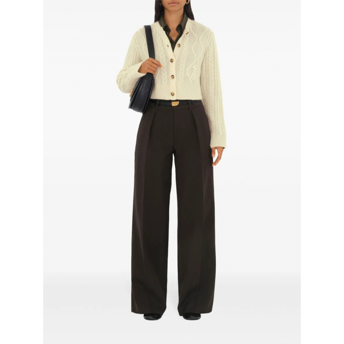 Cardigan 'Cropped Aran-Knit' pour Femmes