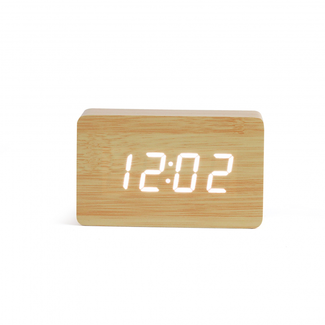 Horloge digitale aspect bois