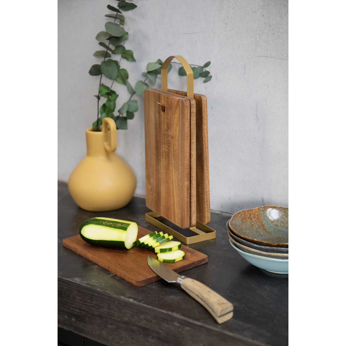 Set Of 4 Cutting Boards With Stand