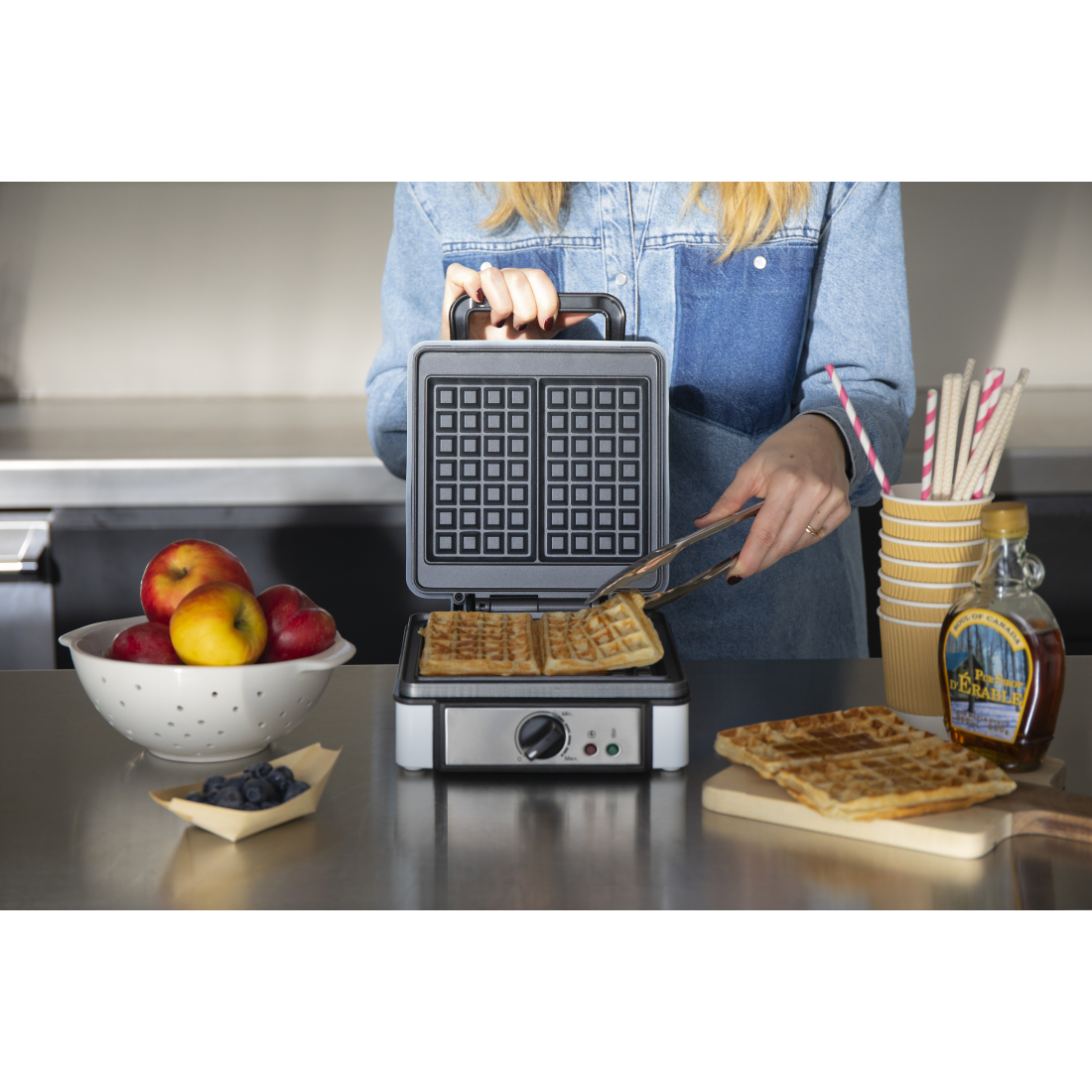 Waffeleisen mit einstellbarem Thermostat