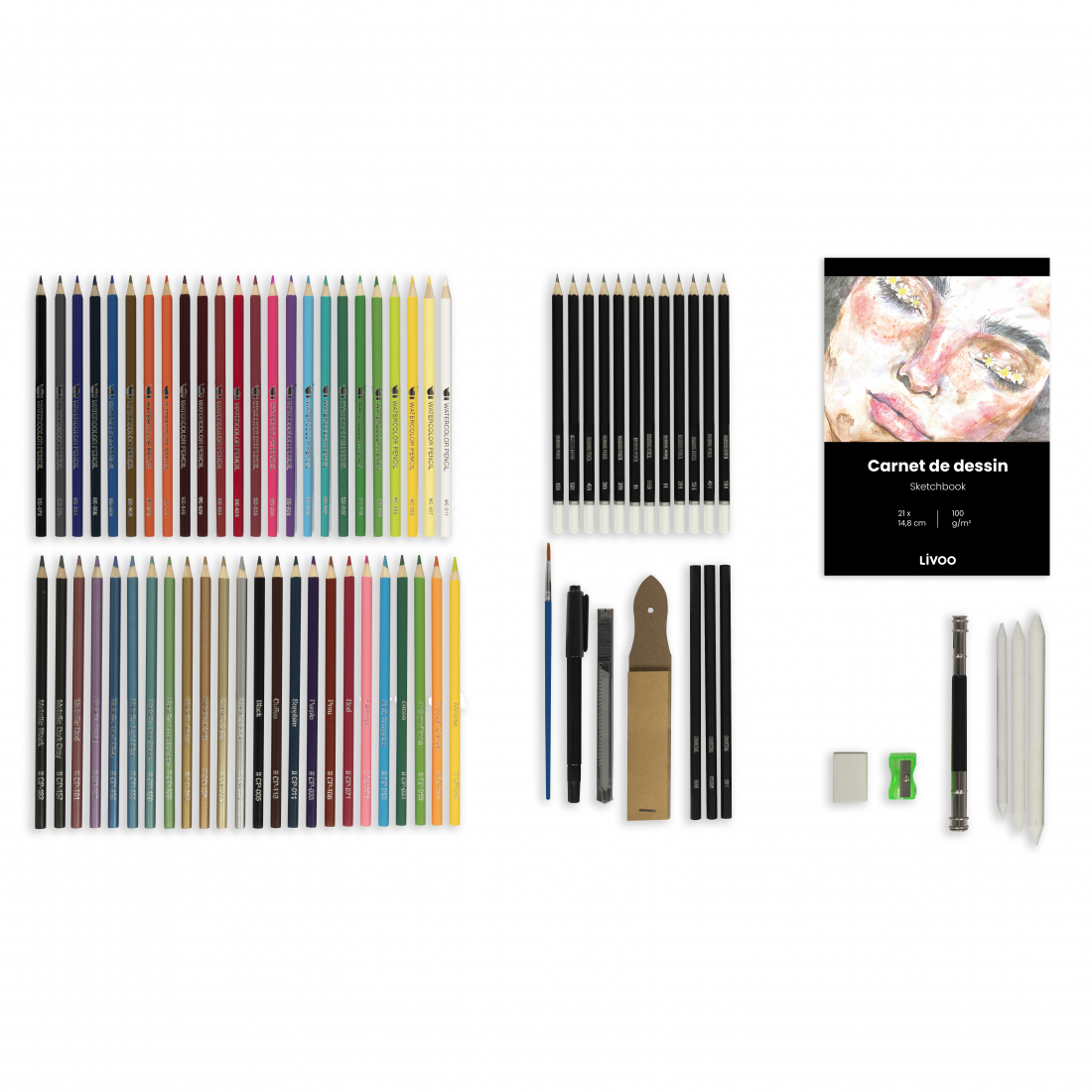 Kit de dessin 74 accessoires