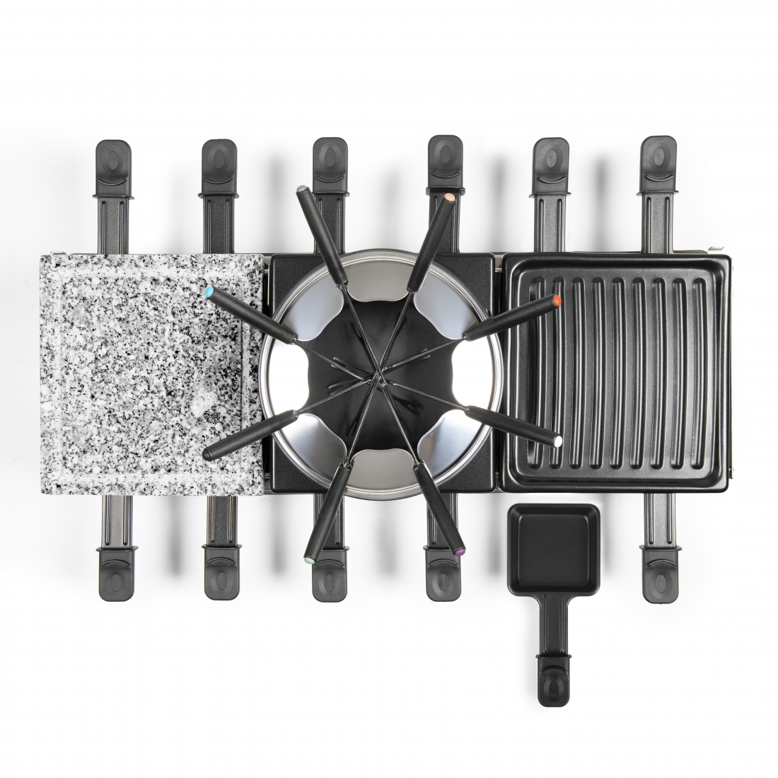 Raclette, Fondue And Crepe Maker For 12 People