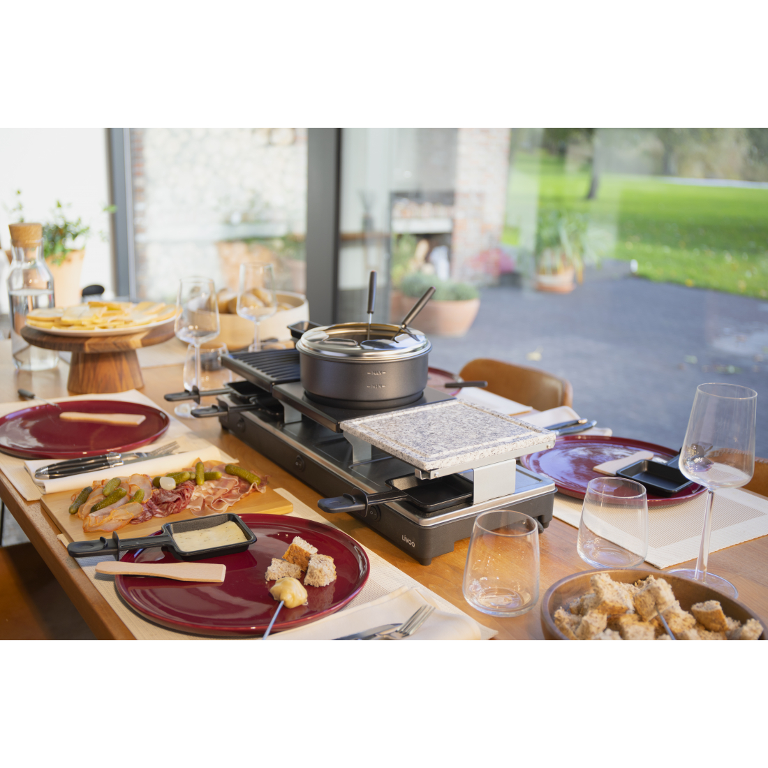 Raclette, Fondue And Crepe Maker For 12 People