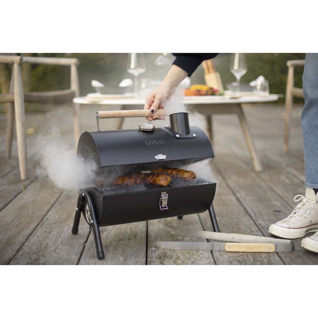 Barbecue fumoir portable