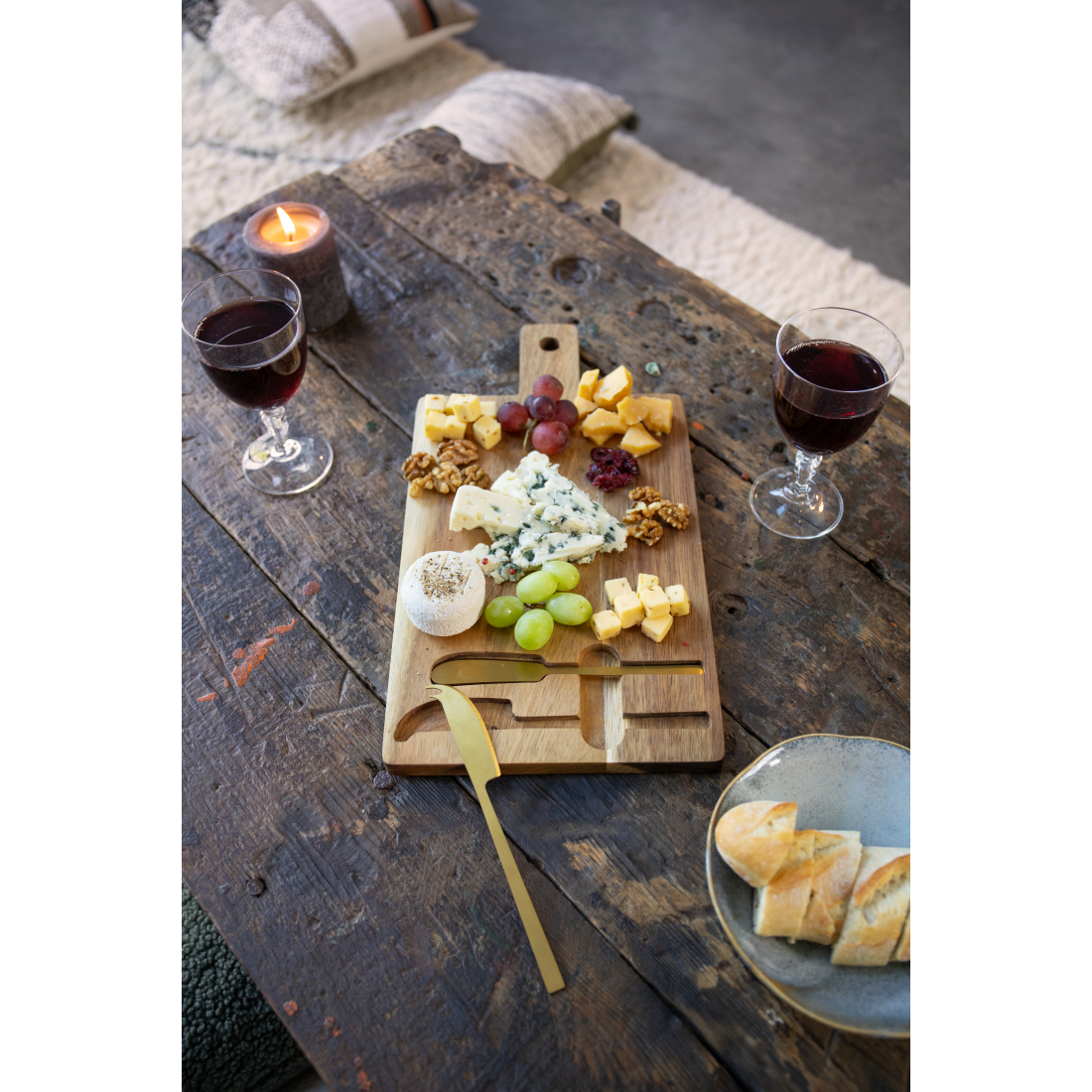 Acacia Cheese Board And Knives