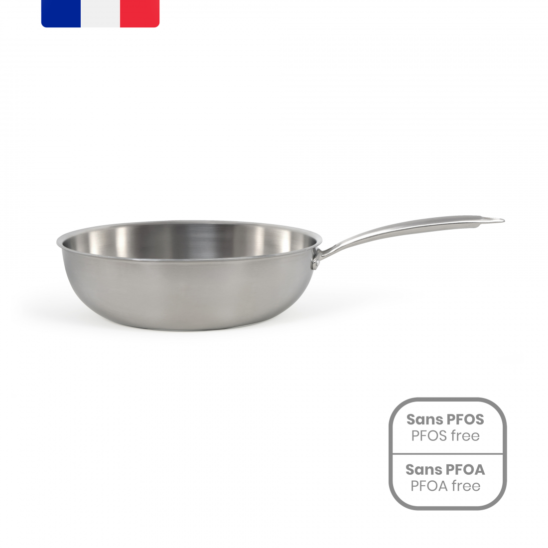 Brigade - Wok en acier inoxydable 28 cm