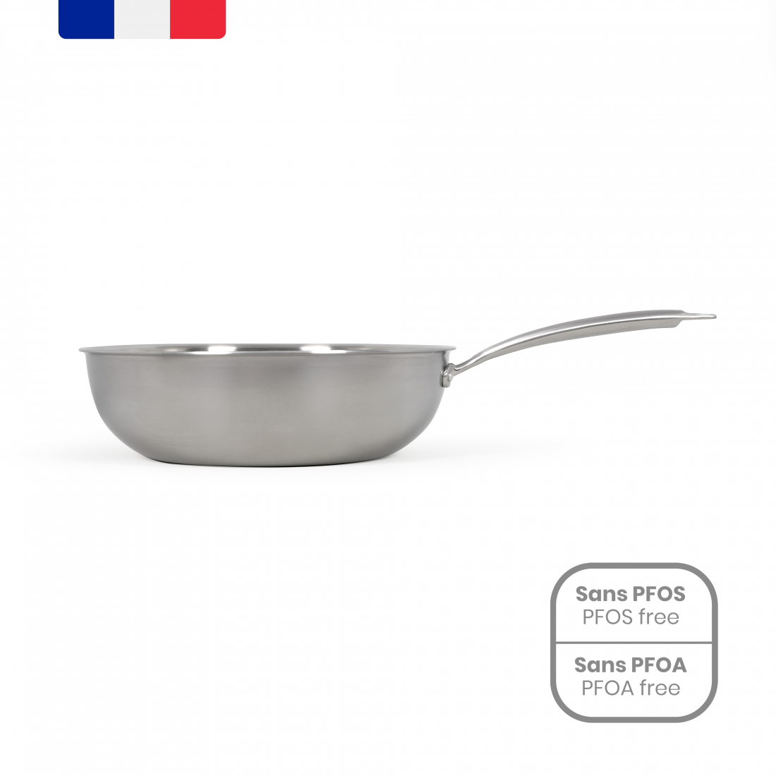 Brigade - Wok en acier inoxydable 28 cm