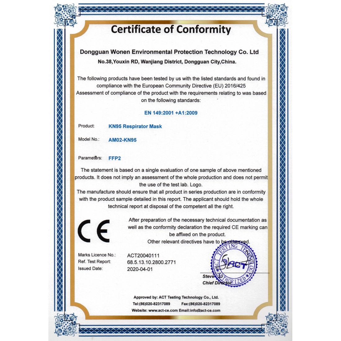 'KN95 FFP2' Mask - 20 Units