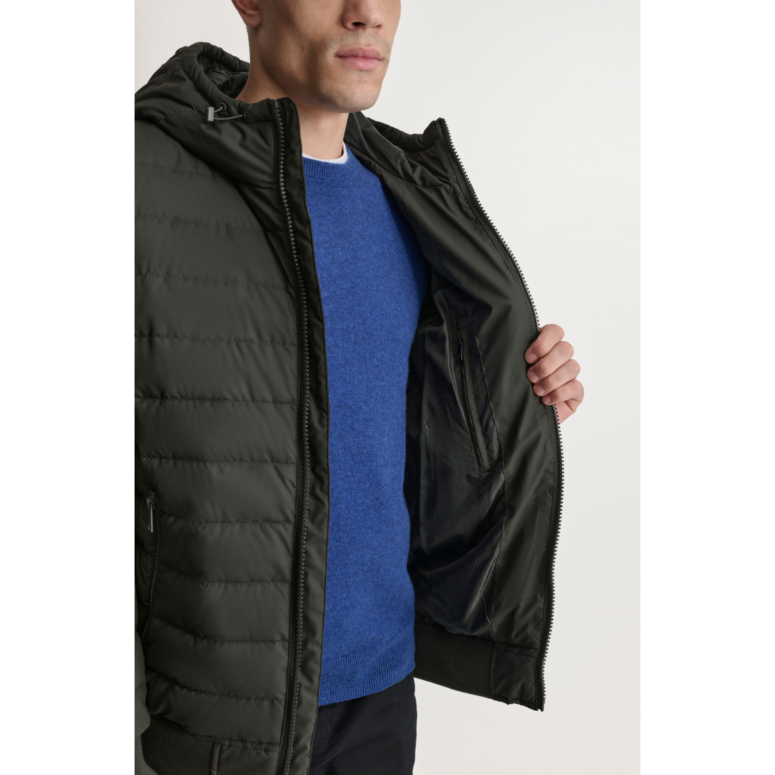 'Rubberized Front Zip' Pufferjacke für Herren