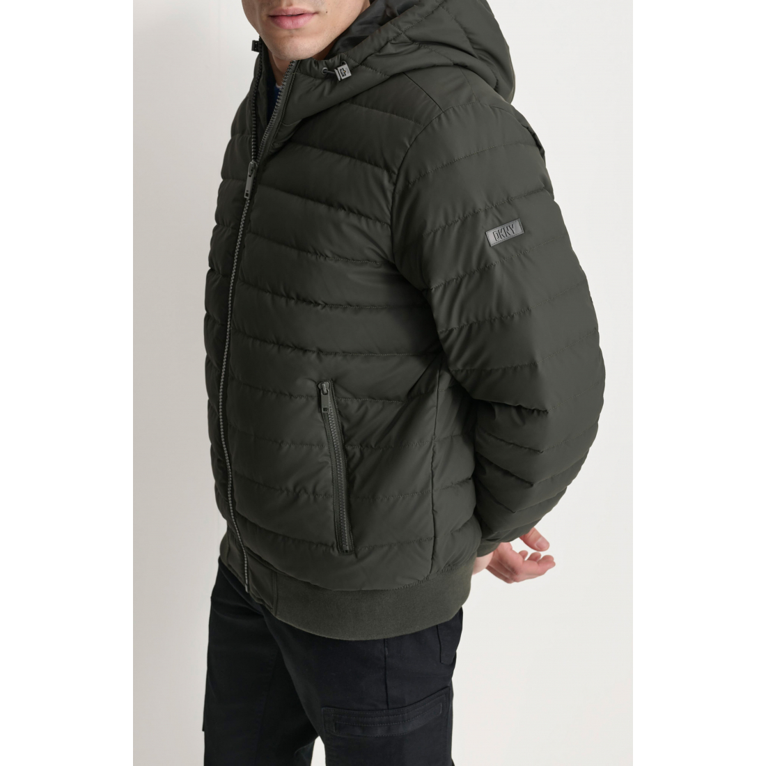 'Rubberized Front Zip' Pufferjacke für Herren