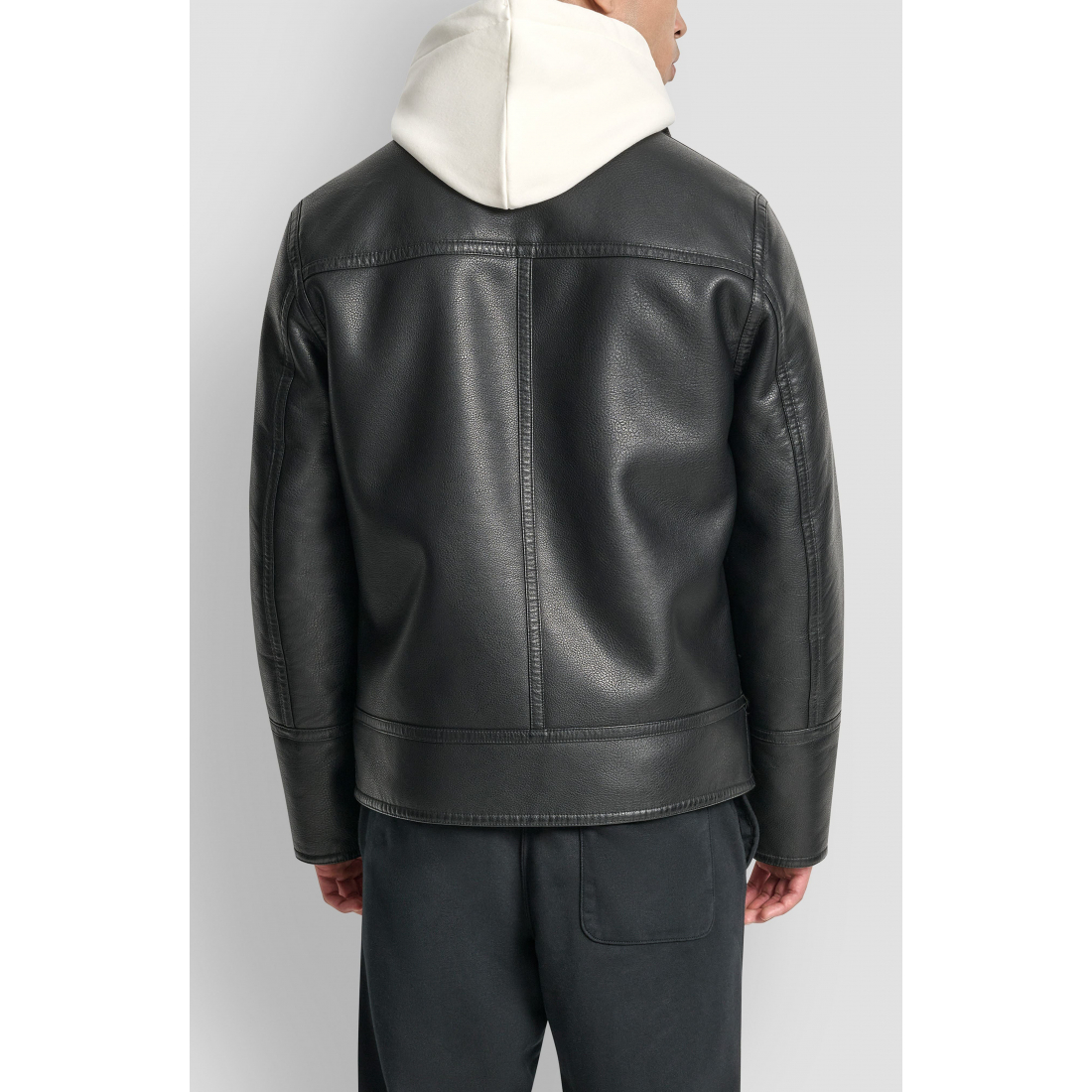 Veste en cuir 'Faux Fur Lined Pebble' pour Hommes