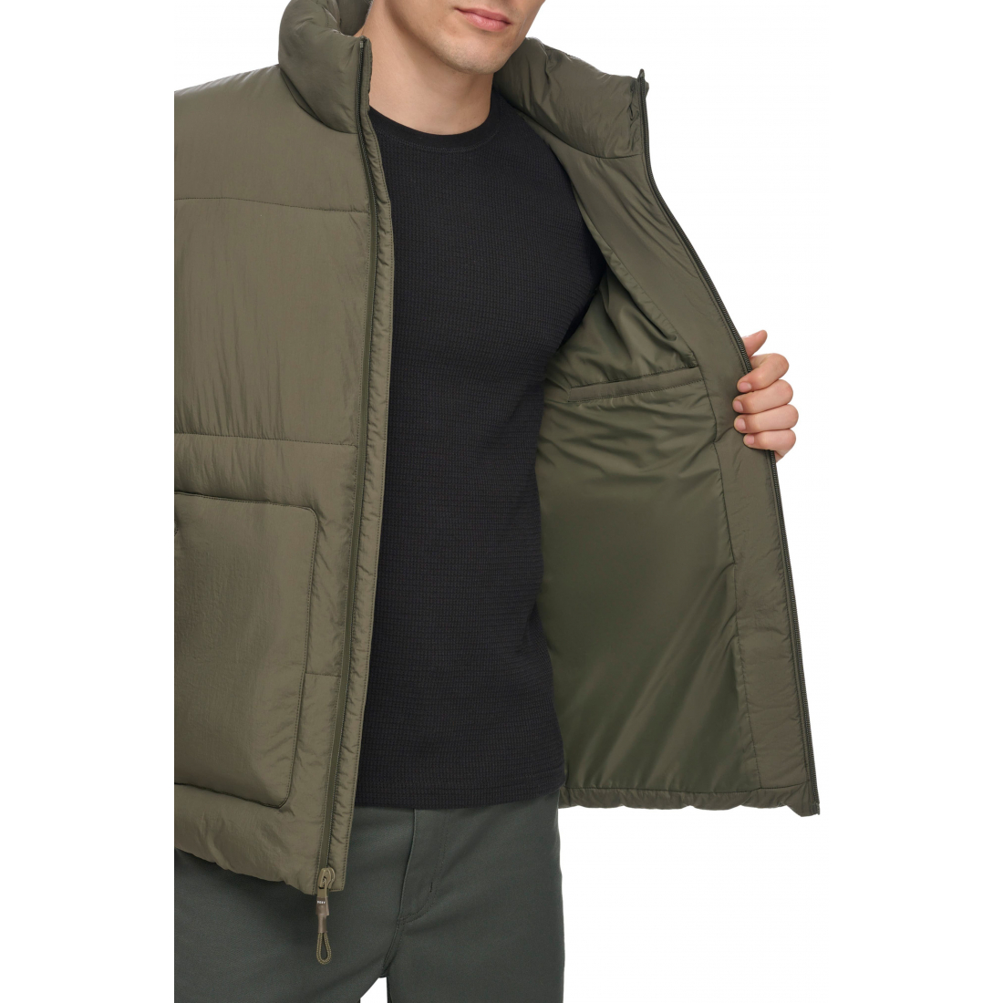 'Zip Front' Gesteppte Jacke für Herren