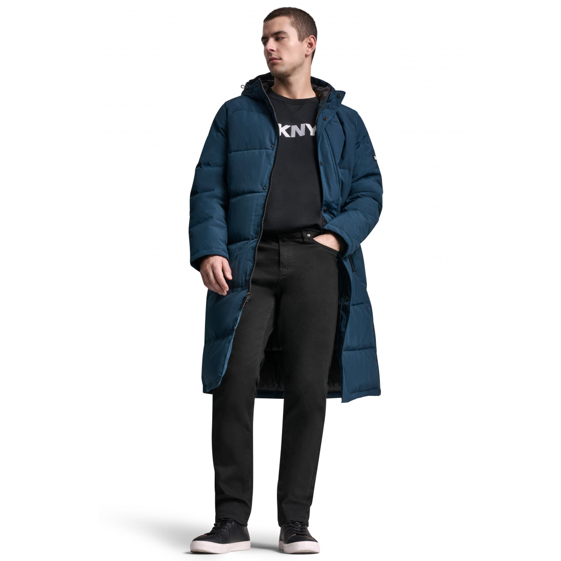 'Zip Front Longline' Pufferjacke für Herren