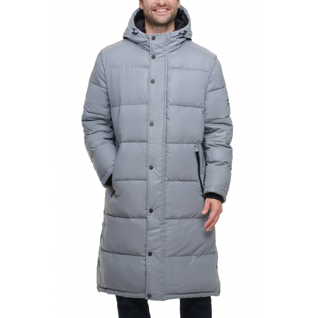 'Zip Front Longline' Pufferjacke für Herren